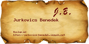 Jurkovics Benedek névjegykártya